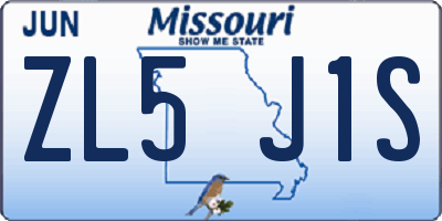 MO license plate ZL5J1S