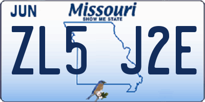 MO license plate ZL5J2E
