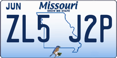 MO license plate ZL5J2P