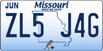 MO license plate ZL5J4G