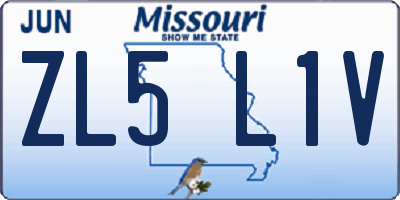 MO license plate ZL5L1V