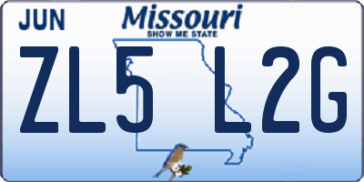 MO license plate ZL5L2G