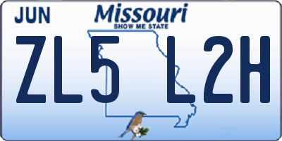 MO license plate ZL5L2H