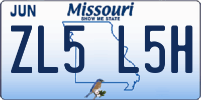 MO license plate ZL5L5H