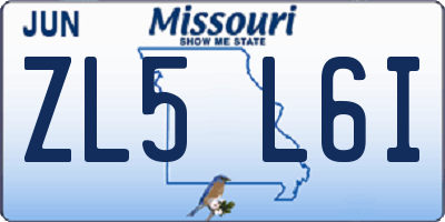 MO license plate ZL5L6I