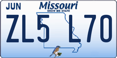 MO license plate ZL5L7O