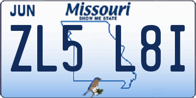 MO license plate ZL5L8I