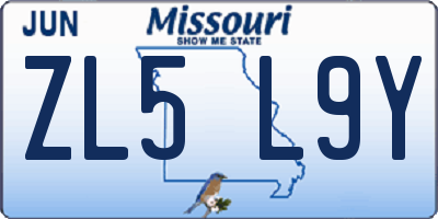 MO license plate ZL5L9Y