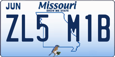 MO license plate ZL5M1B