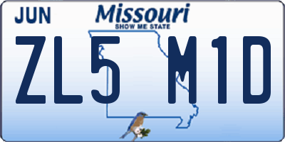 MO license plate ZL5M1D