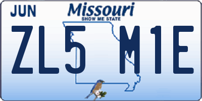 MO license plate ZL5M1E