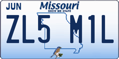 MO license plate ZL5M1L