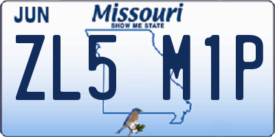 MO license plate ZL5M1P