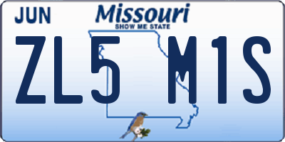 MO license plate ZL5M1S