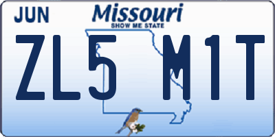 MO license plate ZL5M1T