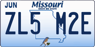 MO license plate ZL5M2E