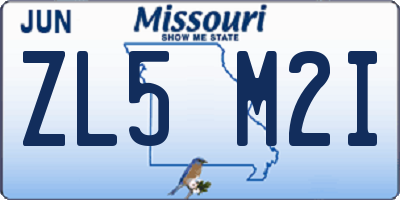 MO license plate ZL5M2I