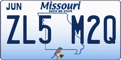 MO license plate ZL5M2Q