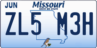 MO license plate ZL5M3H