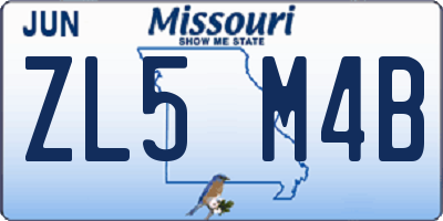 MO license plate ZL5M4B