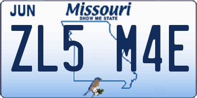 MO license plate ZL5M4E