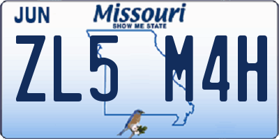 MO license plate ZL5M4H