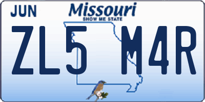 MO license plate ZL5M4R