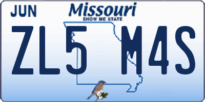 MO license plate ZL5M4S