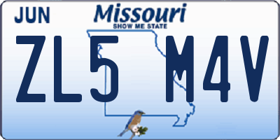 MO license plate ZL5M4V