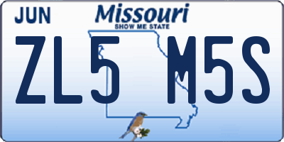 MO license plate ZL5M5S