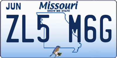 MO license plate ZL5M6G