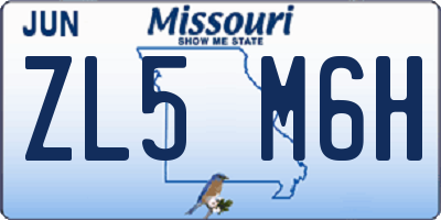 MO license plate ZL5M6H