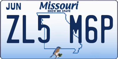 MO license plate ZL5M6P