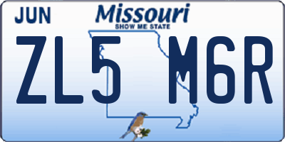 MO license plate ZL5M6R