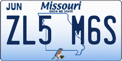 MO license plate ZL5M6S