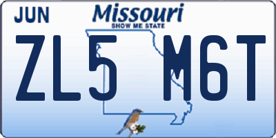 MO license plate ZL5M6T