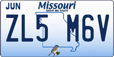 MO license plate ZL5M6V