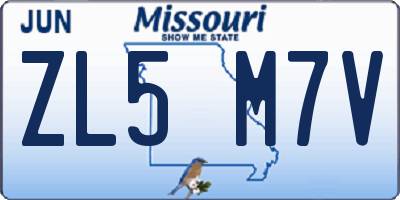 MO license plate ZL5M7V