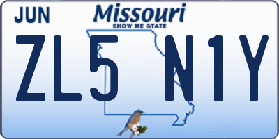 MO license plate ZL5N1Y
