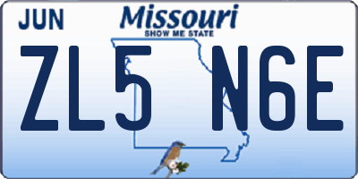 MO license plate ZL5N6E