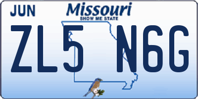 MO license plate ZL5N6G
