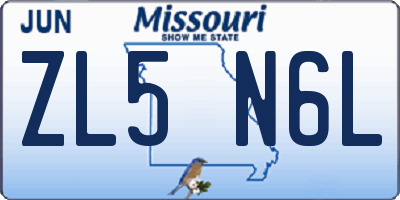 MO license plate ZL5N6L