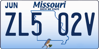MO license plate ZL5O2V