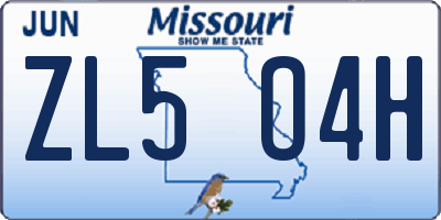 MO license plate ZL5O4H