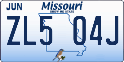 MO license plate ZL5O4J
