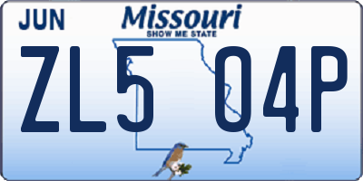 MO license plate ZL5O4P