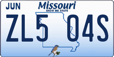MO license plate ZL5O4S