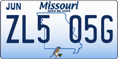 MO license plate ZL5O5G
