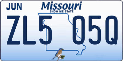 MO license plate ZL5O5Q