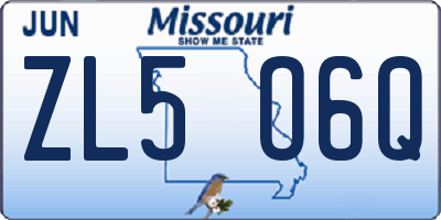 MO license plate ZL5O6Q